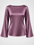 Full Sleeve Silk Top - Purple