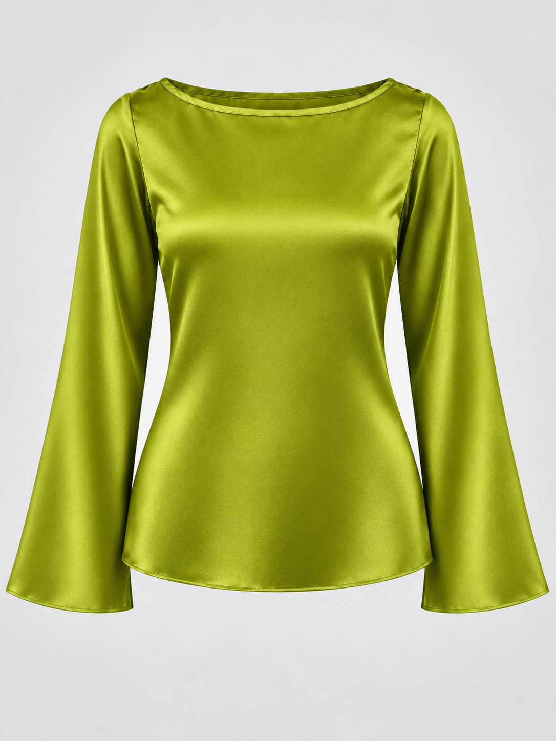 Full Sleeve Silk Top - Wasabi Green