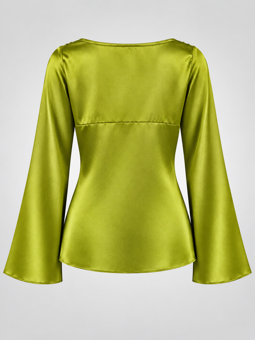 Full Sleeve Silk Top - Wasabi Green