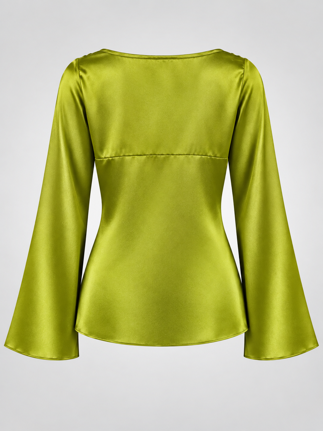 Full Sleeve Silk Top - Wasabi Green