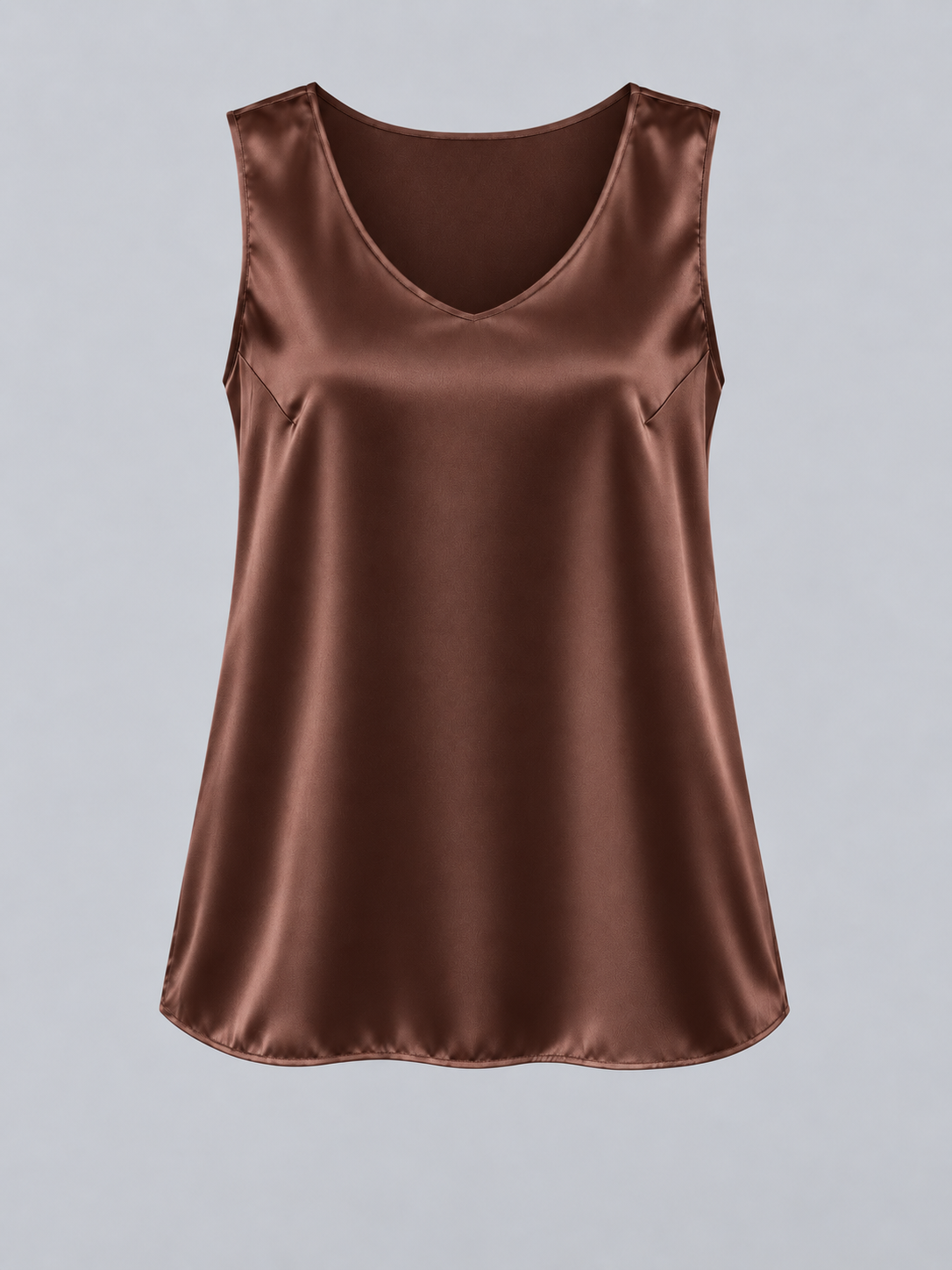 Signature Silk Tank - Chocolate
