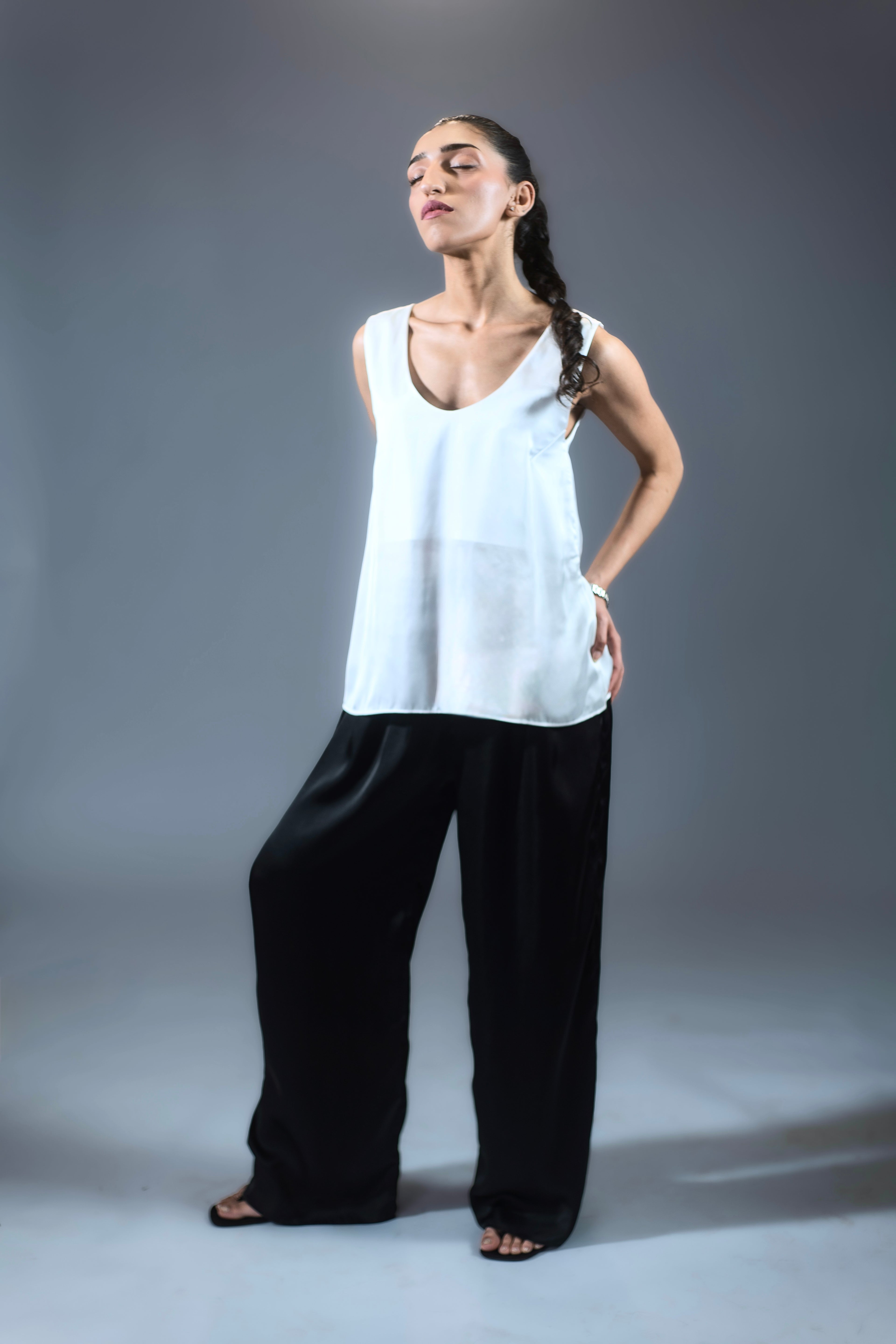 Signature Silk Tank - White