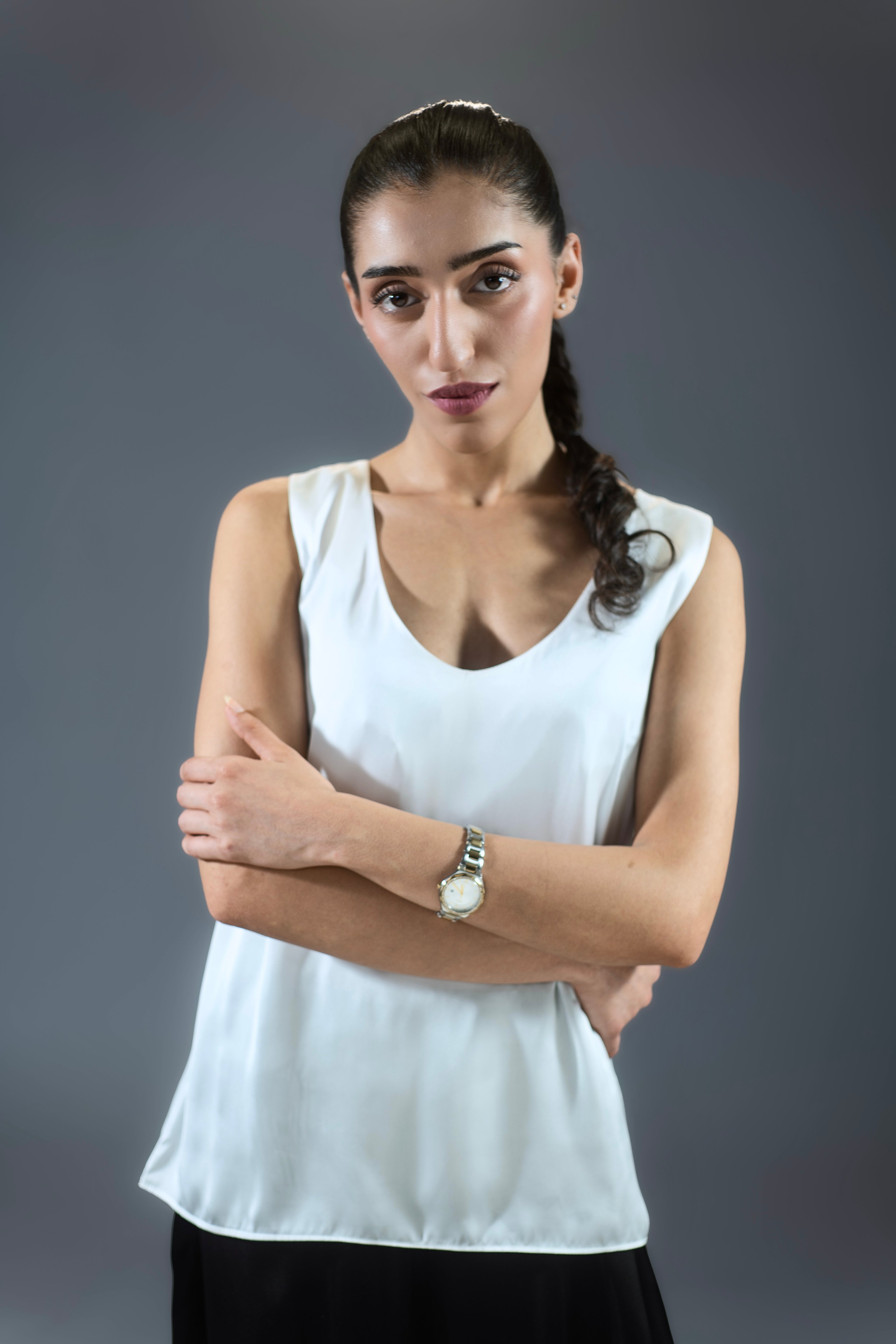 Signature Silk Tank - White
