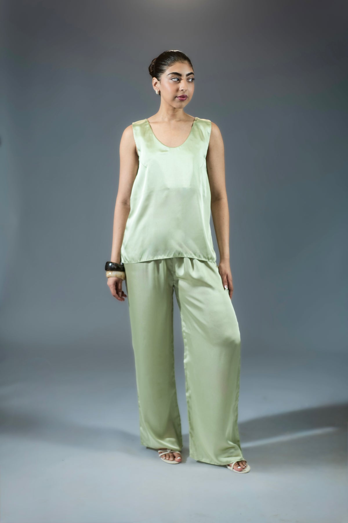 Signature Silk Tank - Sage Green