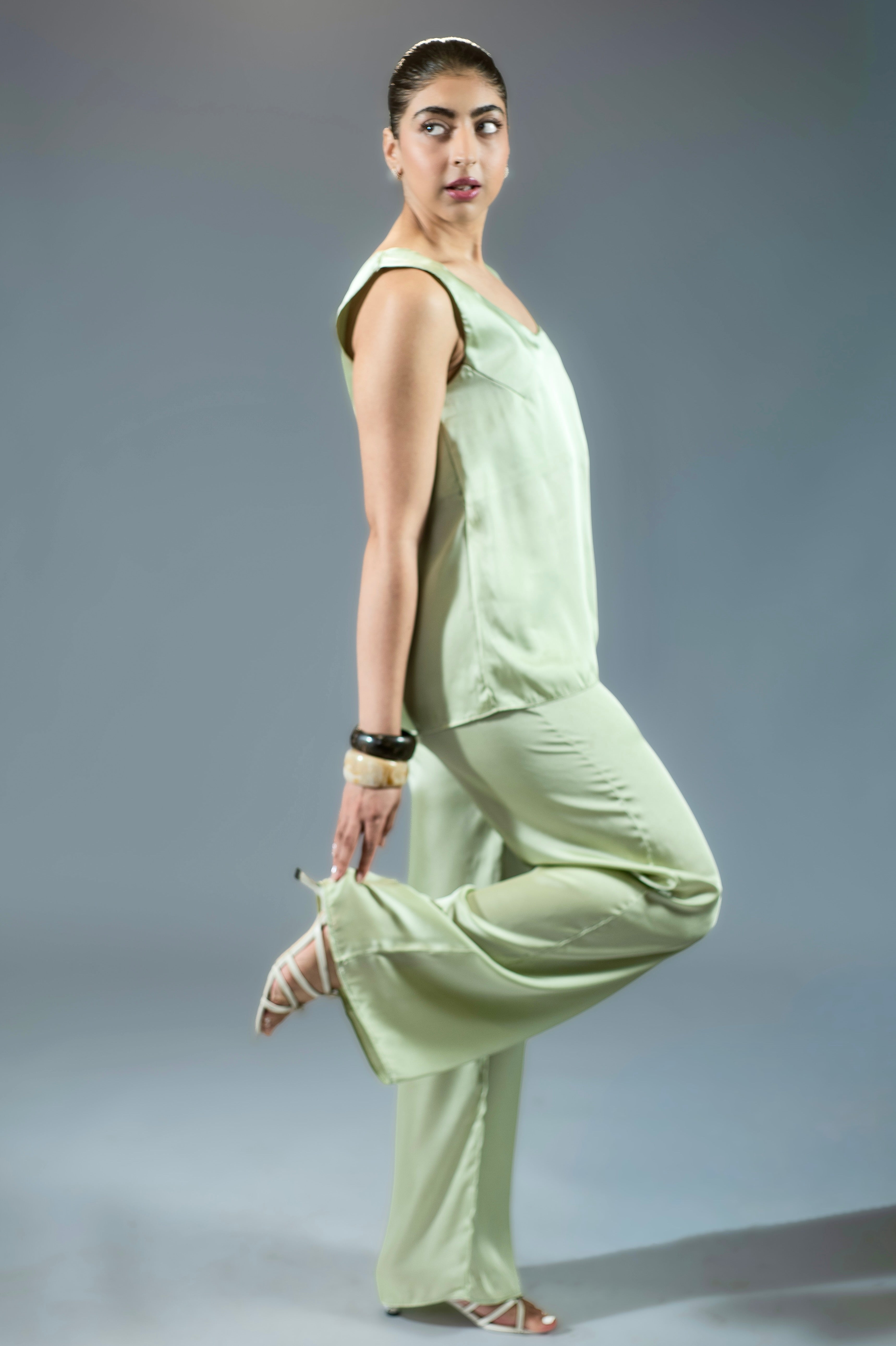 Signature Silk Tank - Sage Green