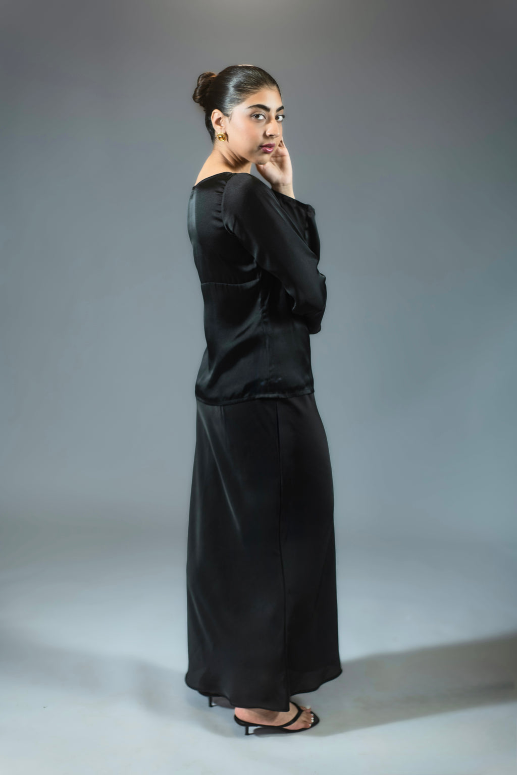 Bias Cut Crepe Silk Skirt