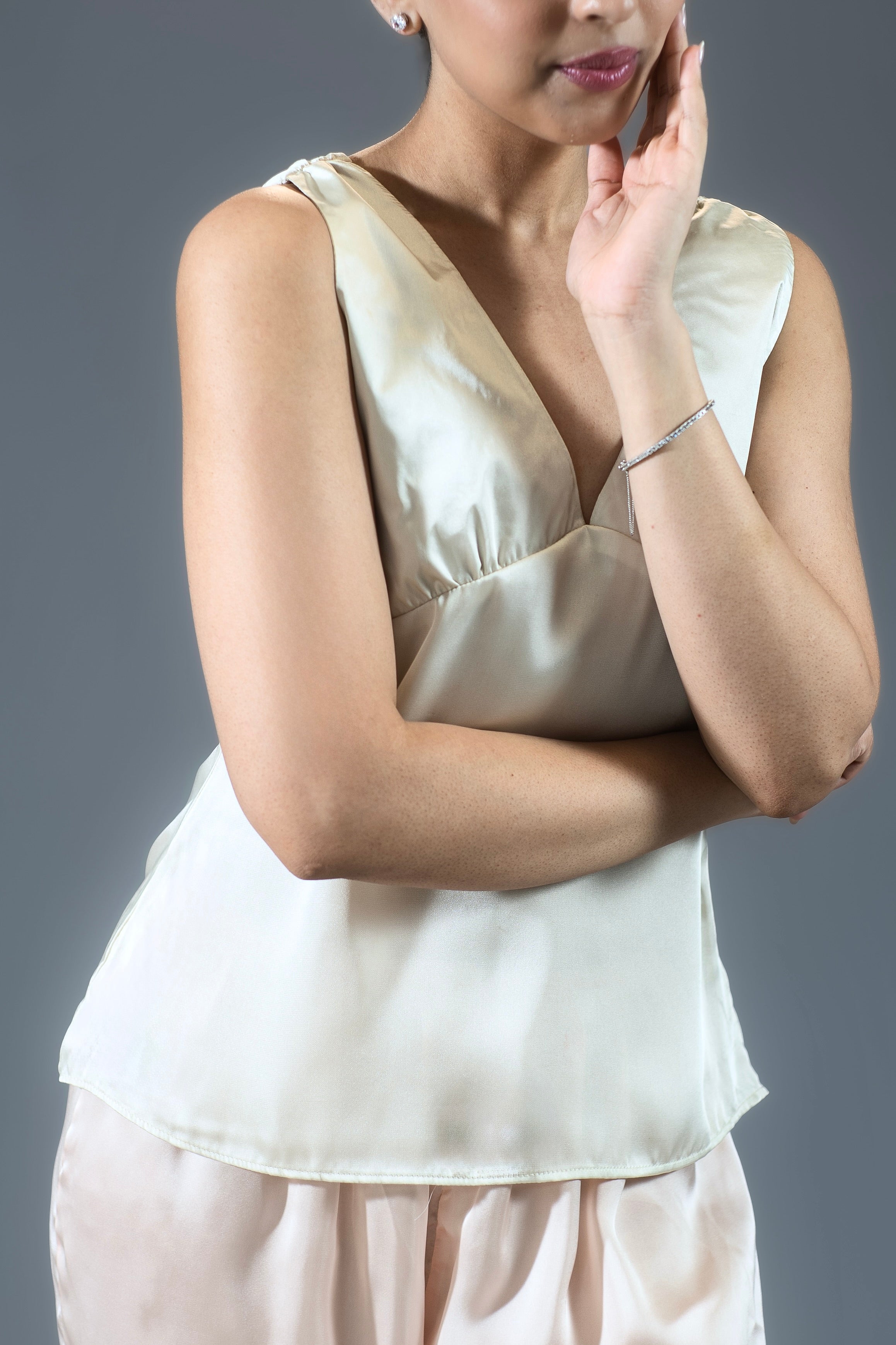 Classic Silk Top - Pearl