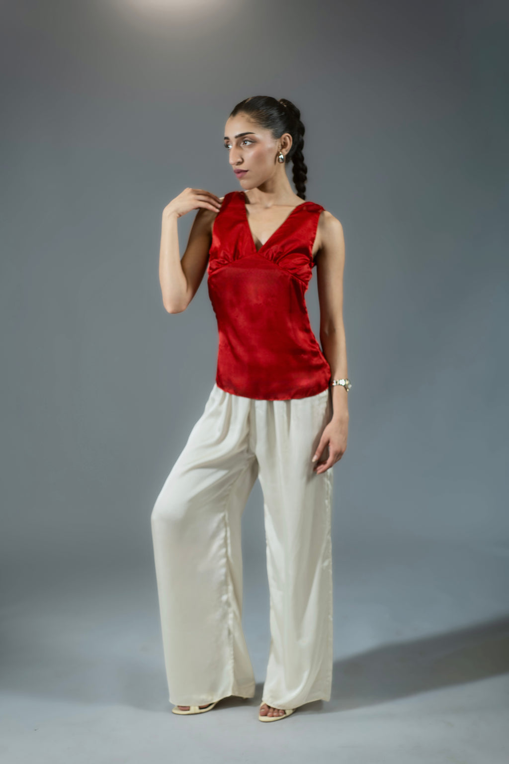 Classic Silk Top - Red