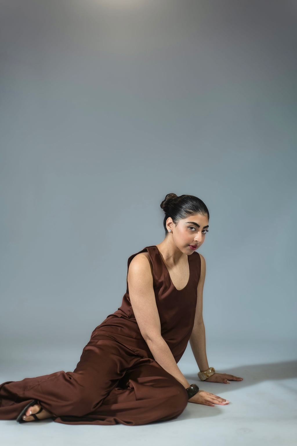 Signature Silk Tank - Chocolate