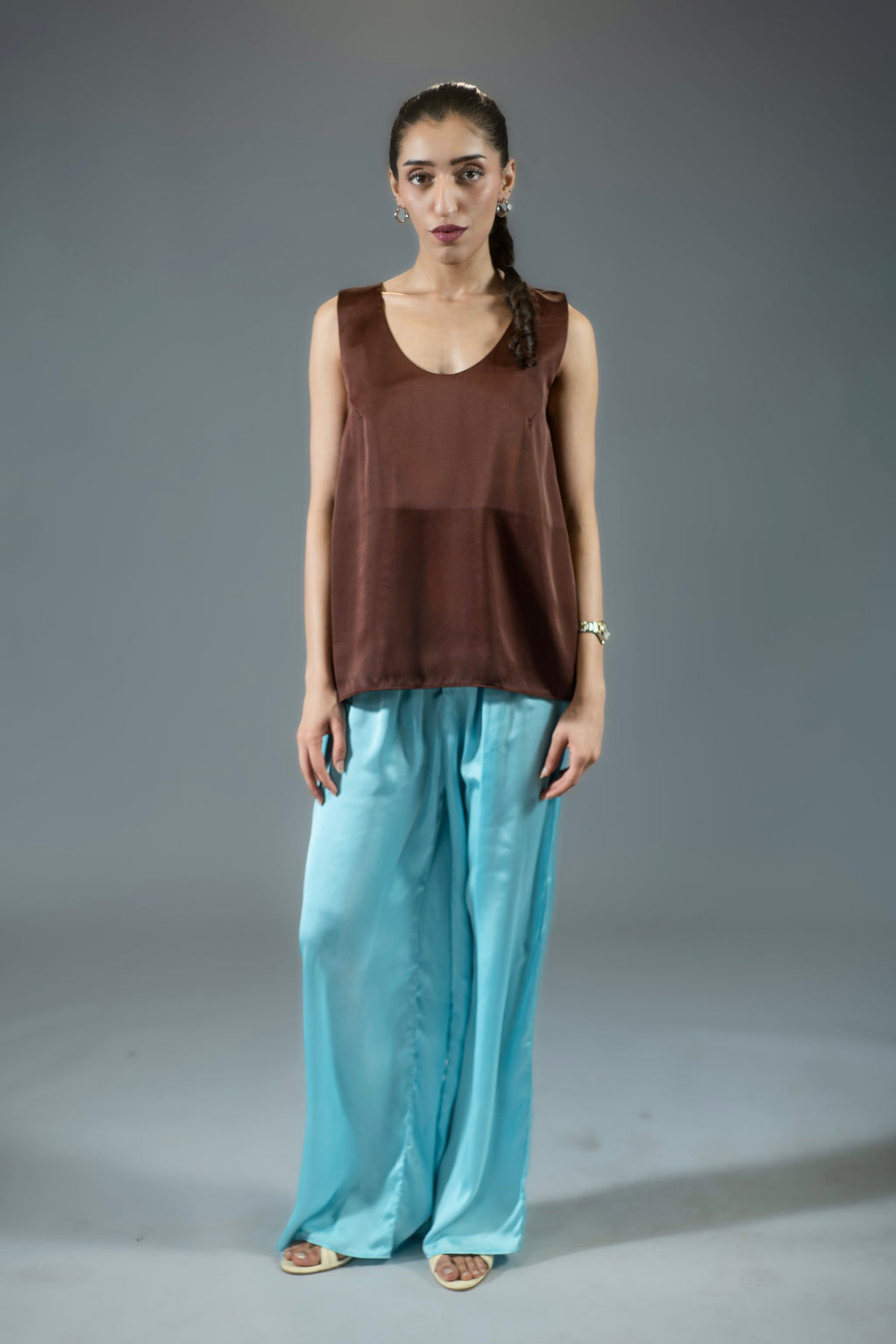 Signature Silk Tank - Chocolate