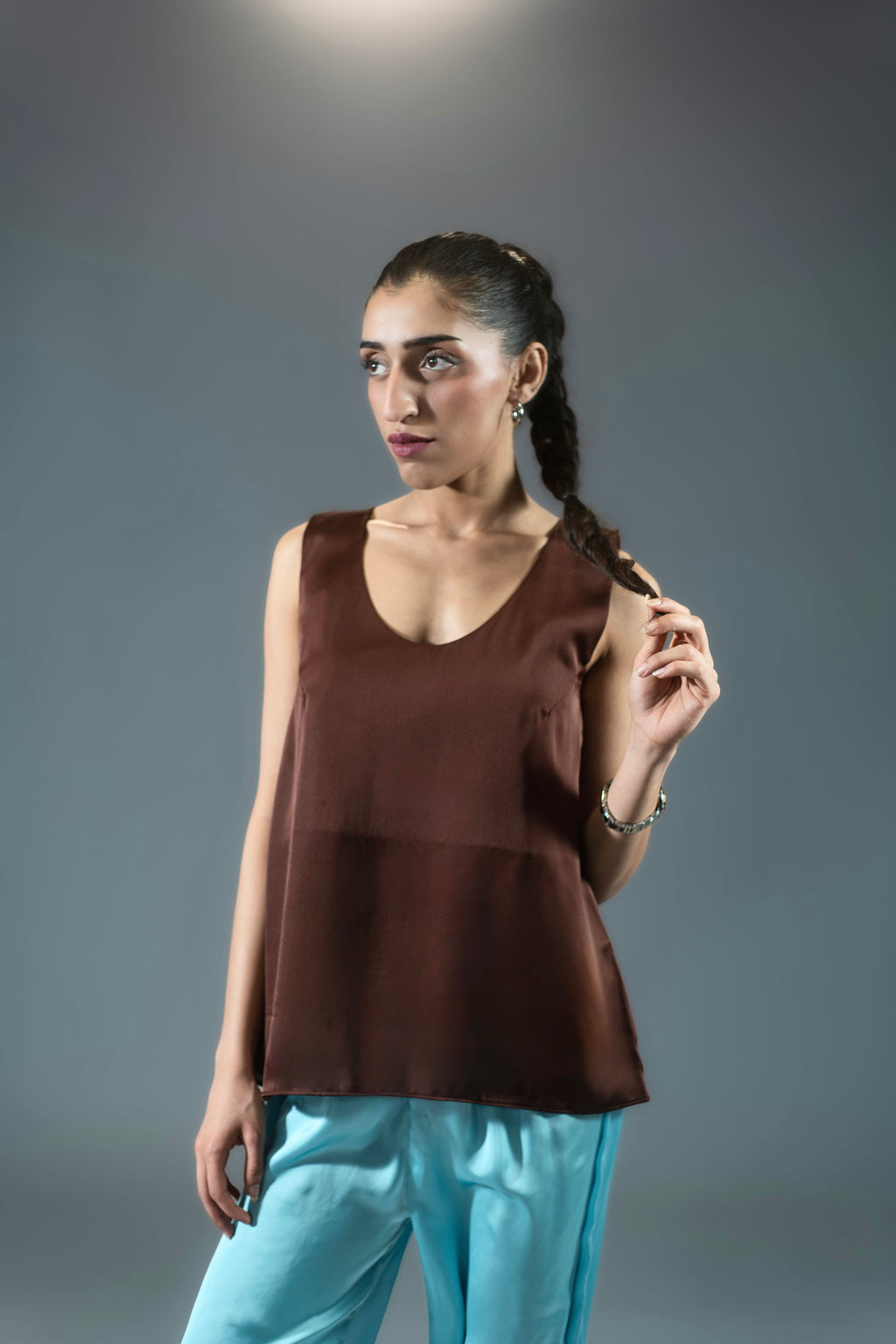 Signature Silk Tank - Chocolate