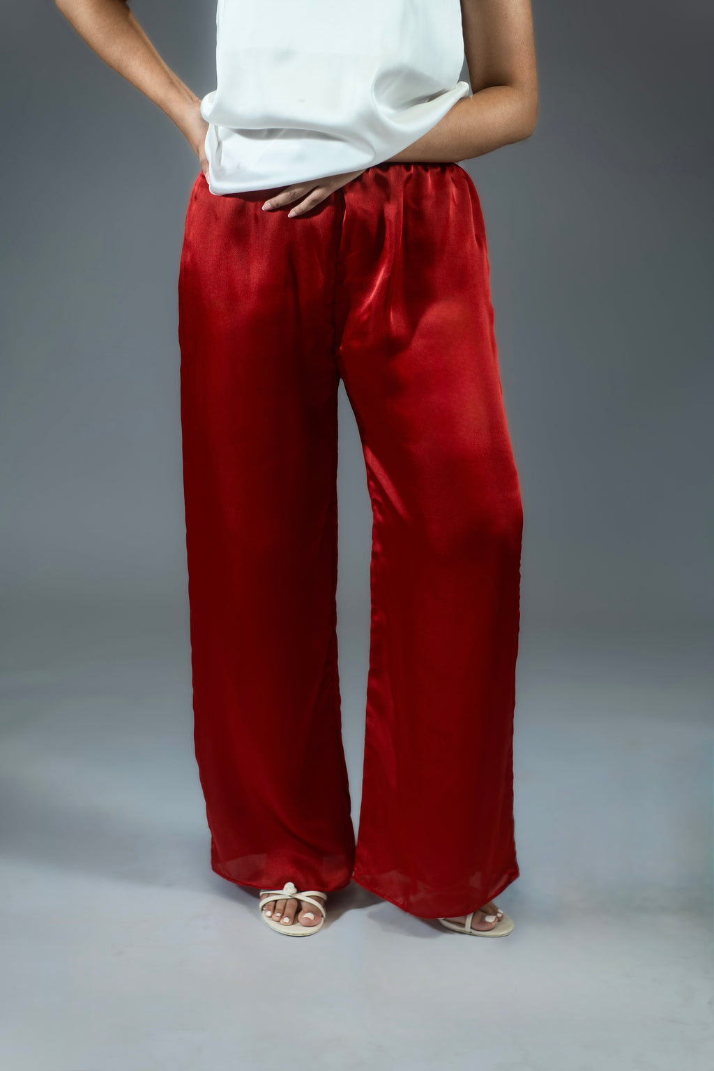 Signature Silk Pants - Red