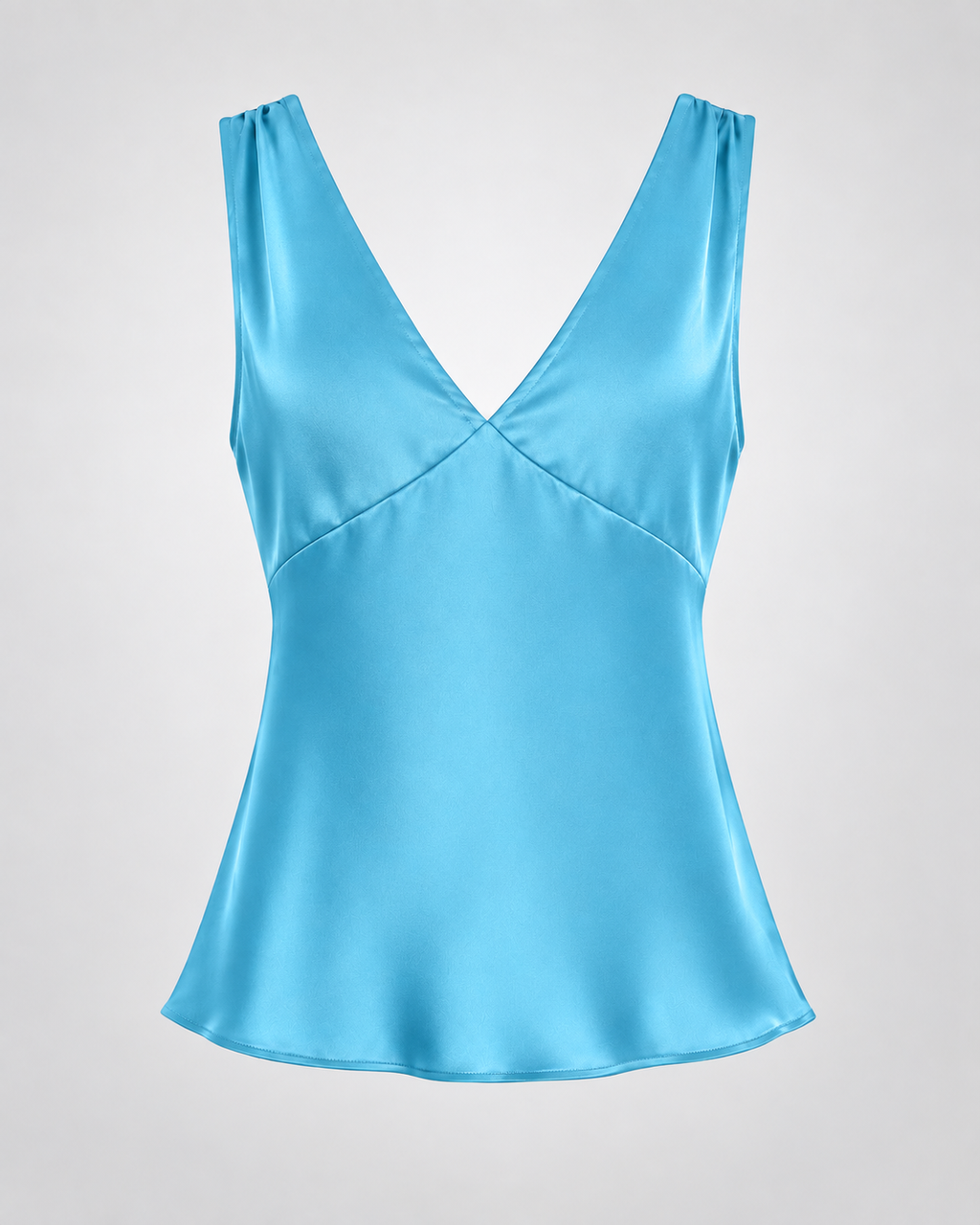 Classic Silk Top - Aqua Blue