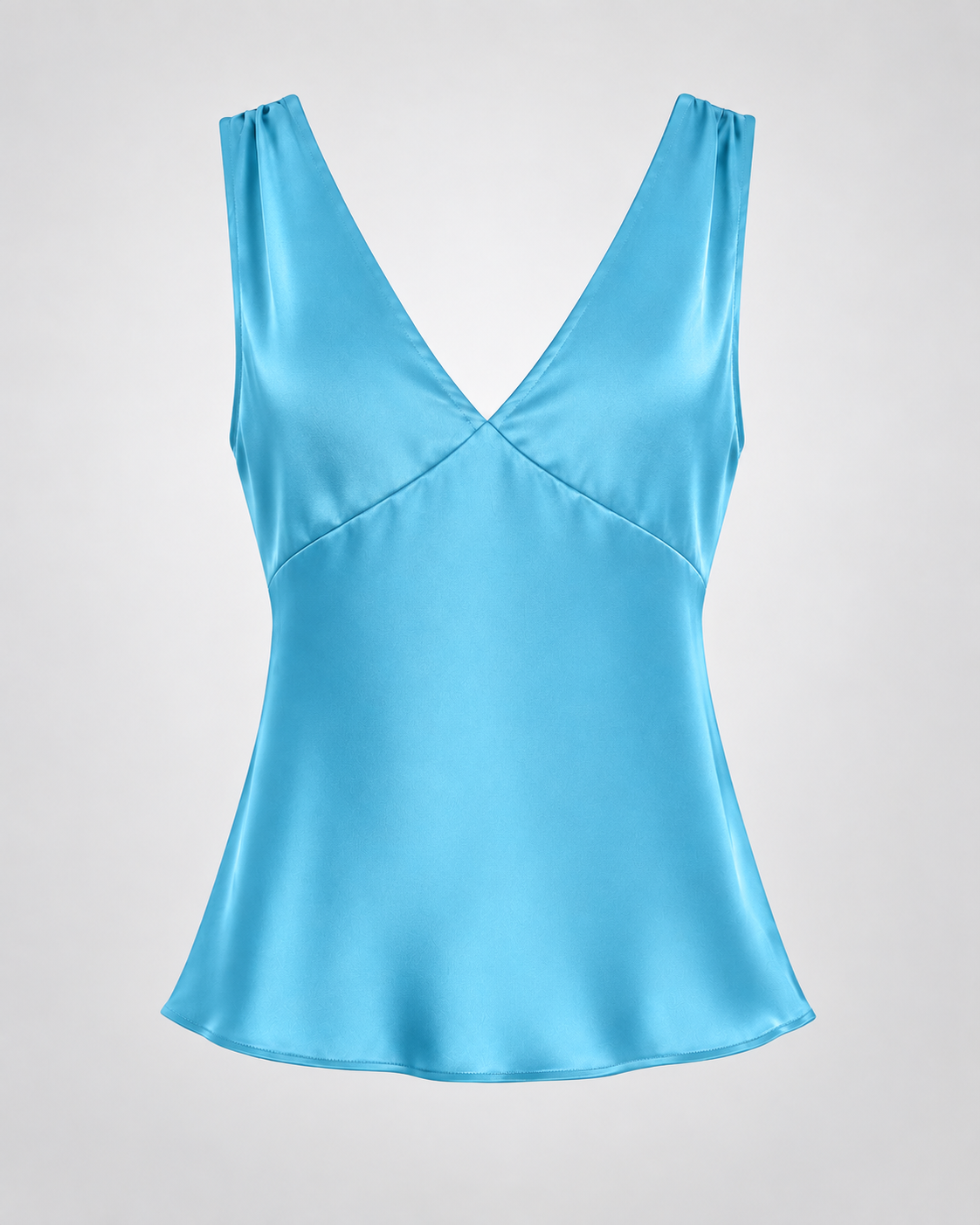 Classic Silk Top - Aqua Blue