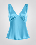 Classic Silk Top - Aqua Blue