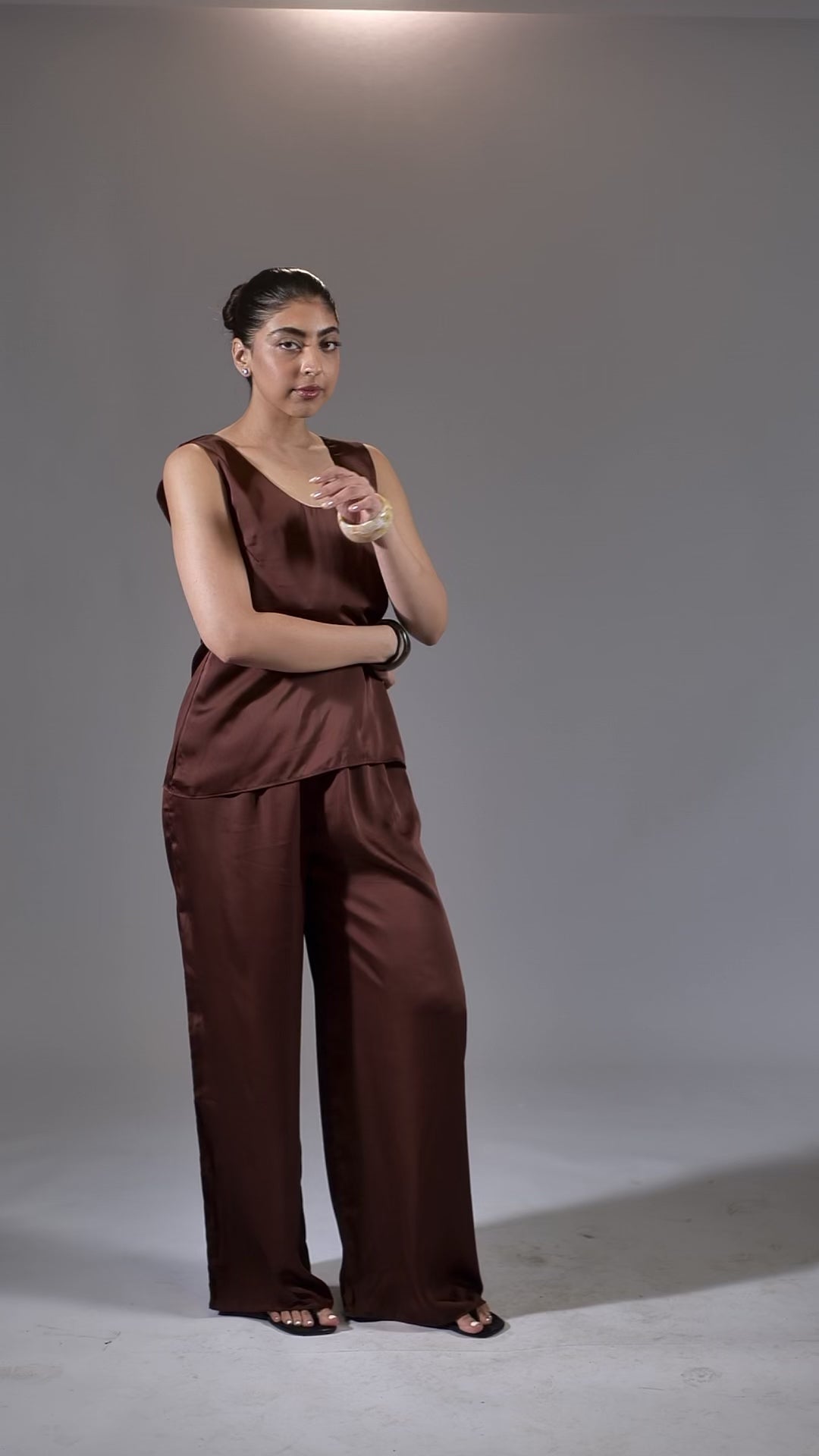 Signature Silk Pants - Chocolate